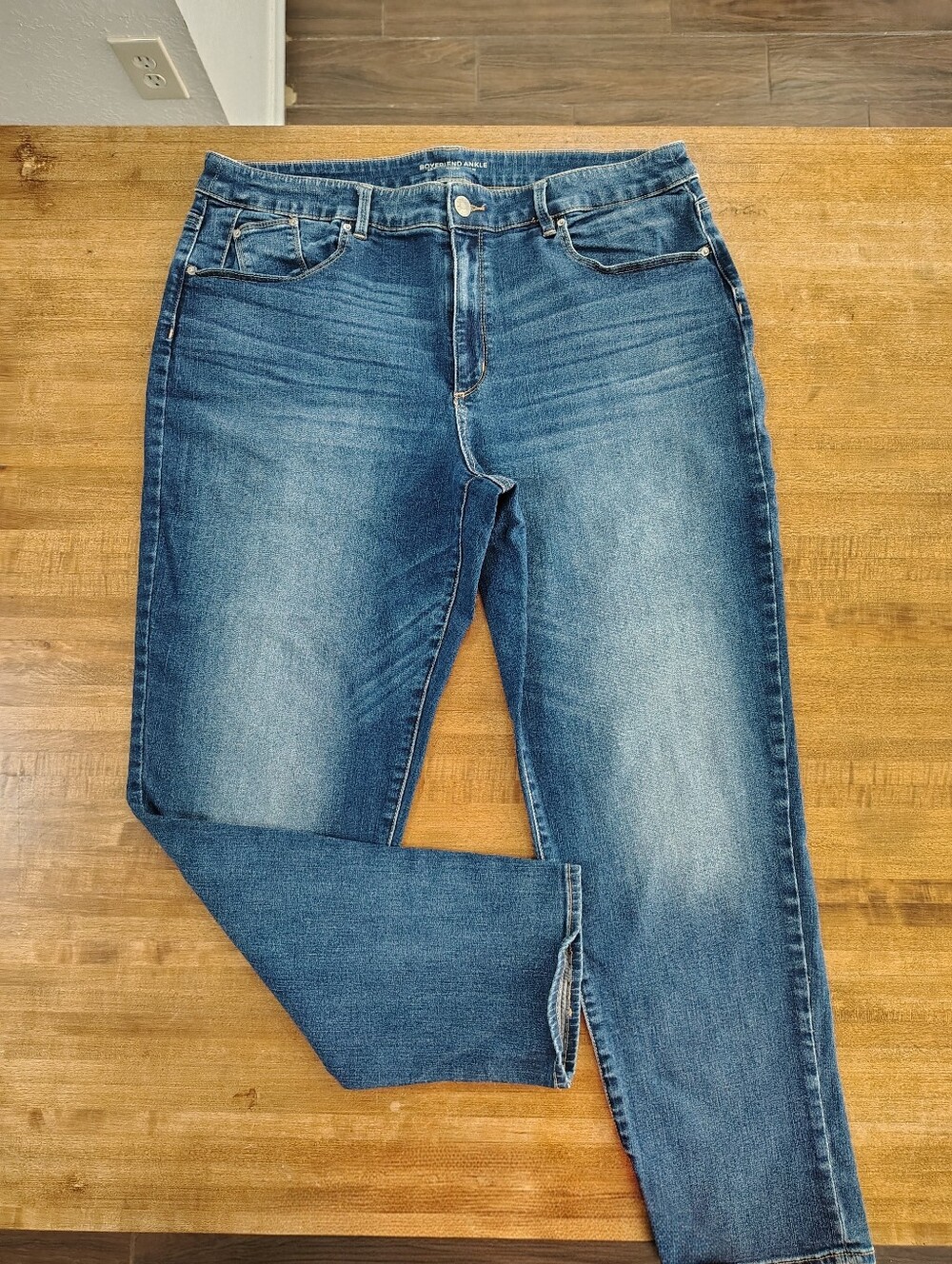 Chico's Boyfriend Relaxed Ankle Jeans Size 14R/2.5R